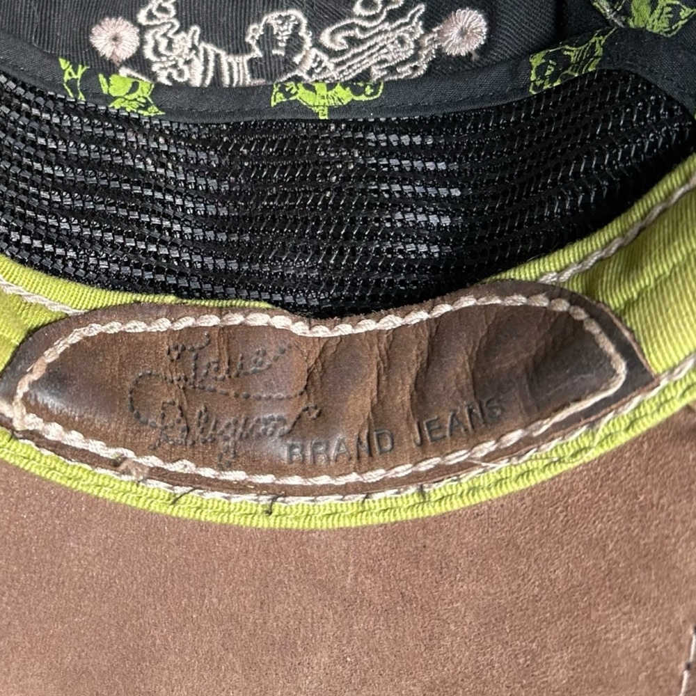 RARE Vintage True Religion Distressed Plaid Trucker Hat Y2K Horseshoe OS - Picture 13 of 14